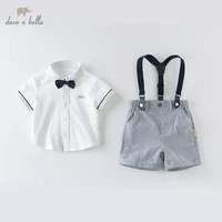 db13370 dave bella summer baby boys fashion clothing sets handsome short sleeve white cotton suits children clothes