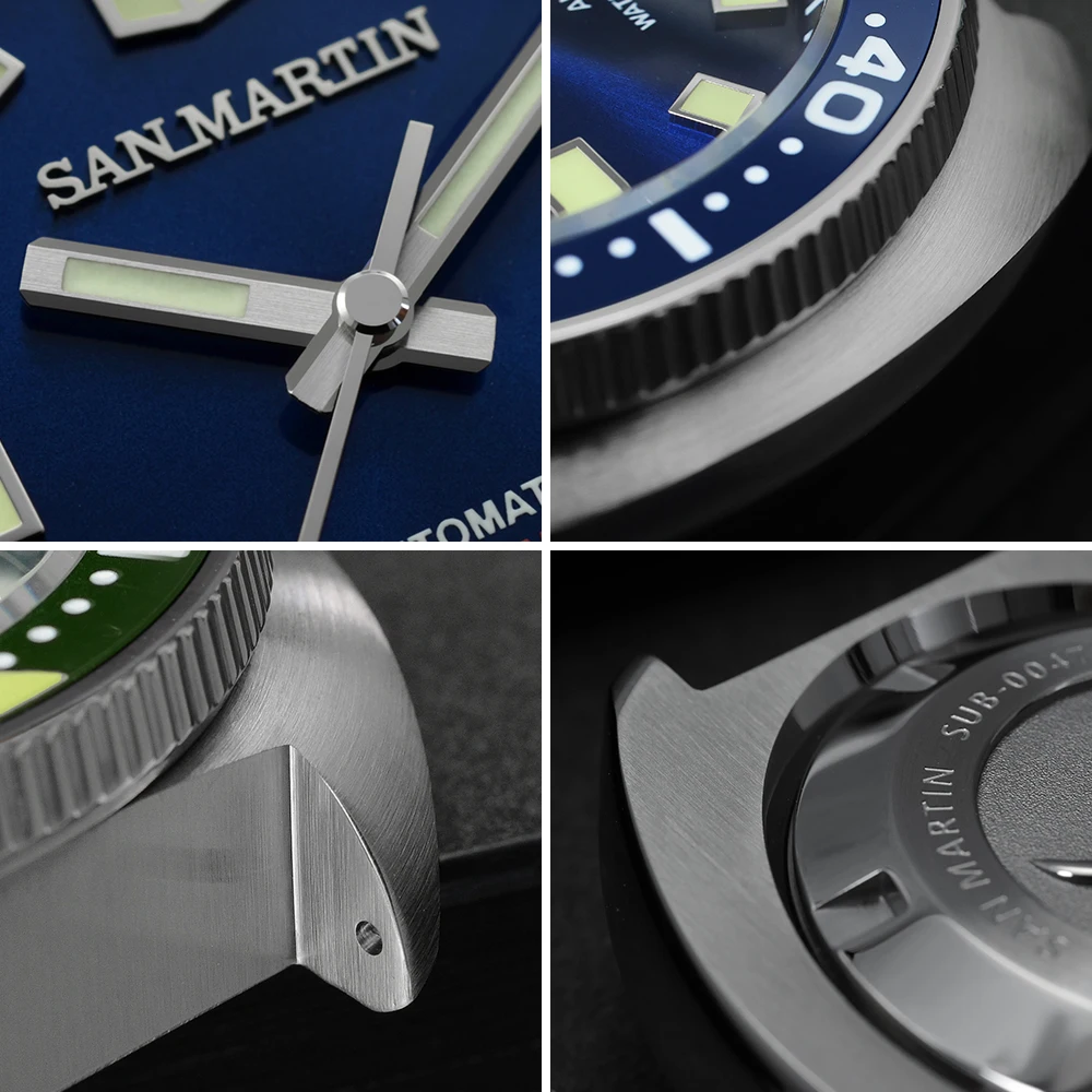 

San Martin Upgraded Version Turtle Diving Watch 20Bar Stainless Steel Men Automatic Mechanical Sapphire Horween Luminous Dial
