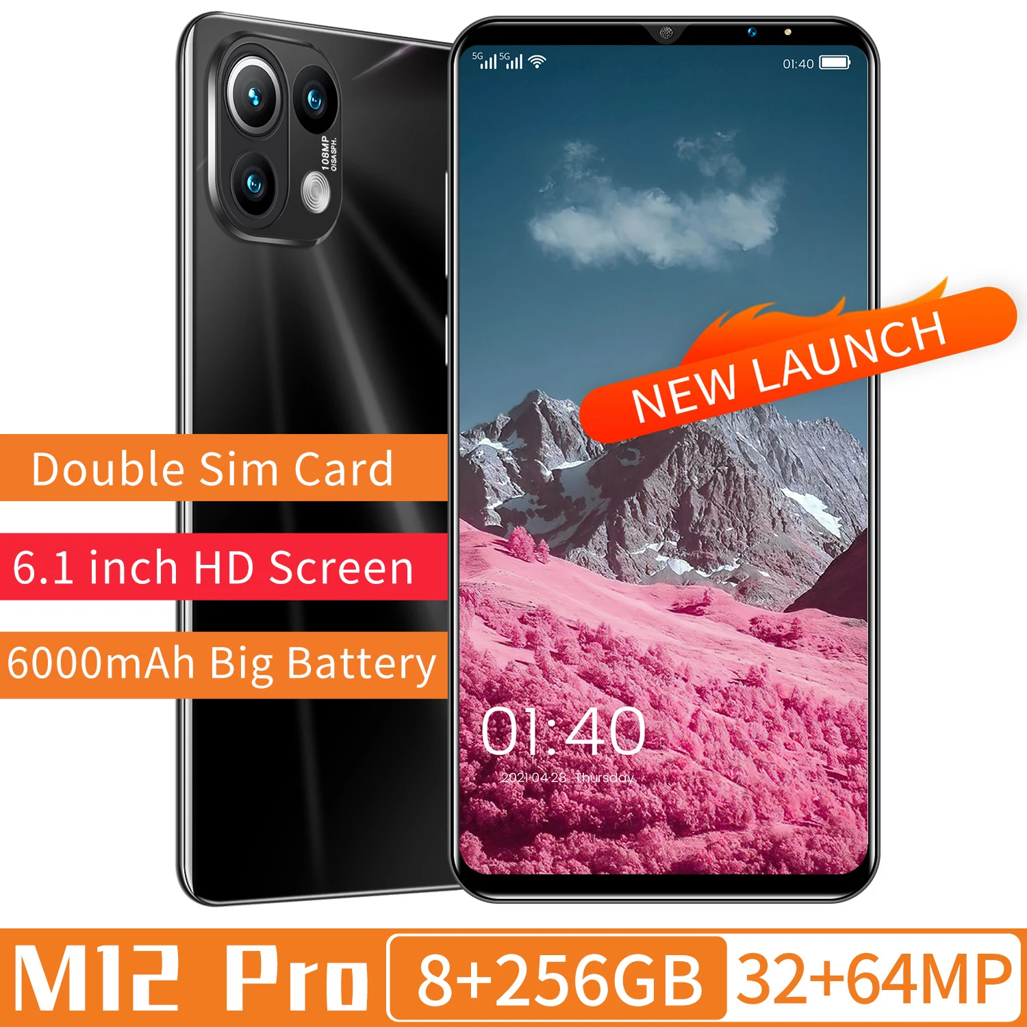 

New XIAOM12 Pro 12+256GB 6.1 Inch Fingerprint Unlock 10 Core Cell Phone Double SIM Card 32+64MP 6000mAh Andriod 11 Smart Phone