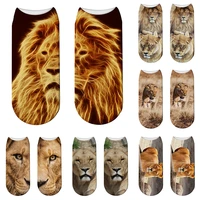 new 3d printed animal socks funny lion elastic summer socks unisex cotton low ankle socks kawaii children gift socks %d0%bd%d0%be%d1%81%d0%ba%d0%b8