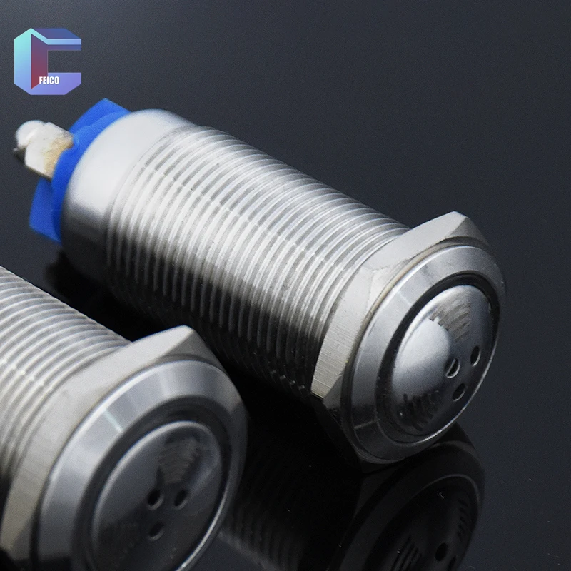 Металлический зуммер с мигающим красным светодиодом 16 19 22 мм металлическая