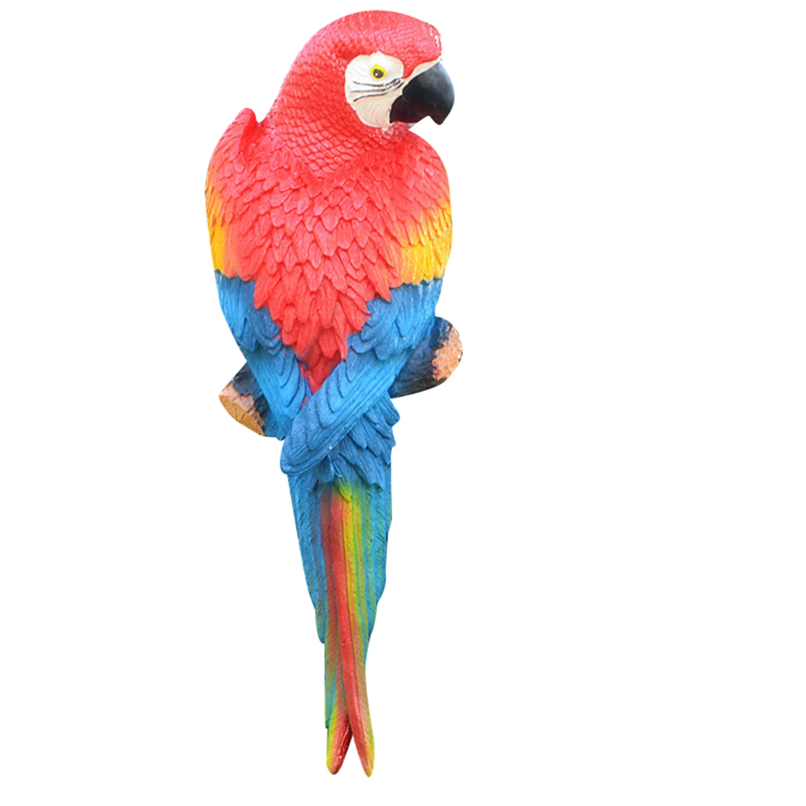 

12.2'' Hanging Parrots Statue Realistic Wall Mounted Resin Animal Sculptures for Patio Garden Tree Indoor Home Decor RE