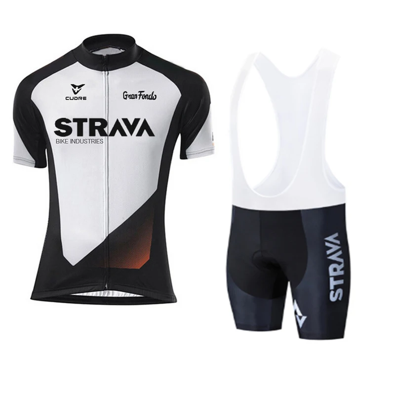 

2021 STRAVA Cycling Clothing Short sleeve set Quick Dry Men Bicycle clothing summer Cycling Jersey sets MTB bike shorts suit