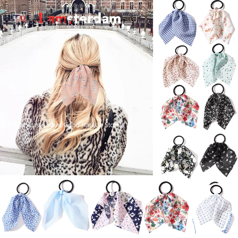 

Print Elastic Hair Scrunchies for Women Girls Hair Scrunchies Solid Color Hair Bands Head band Ponytail Holder Hair Accessories