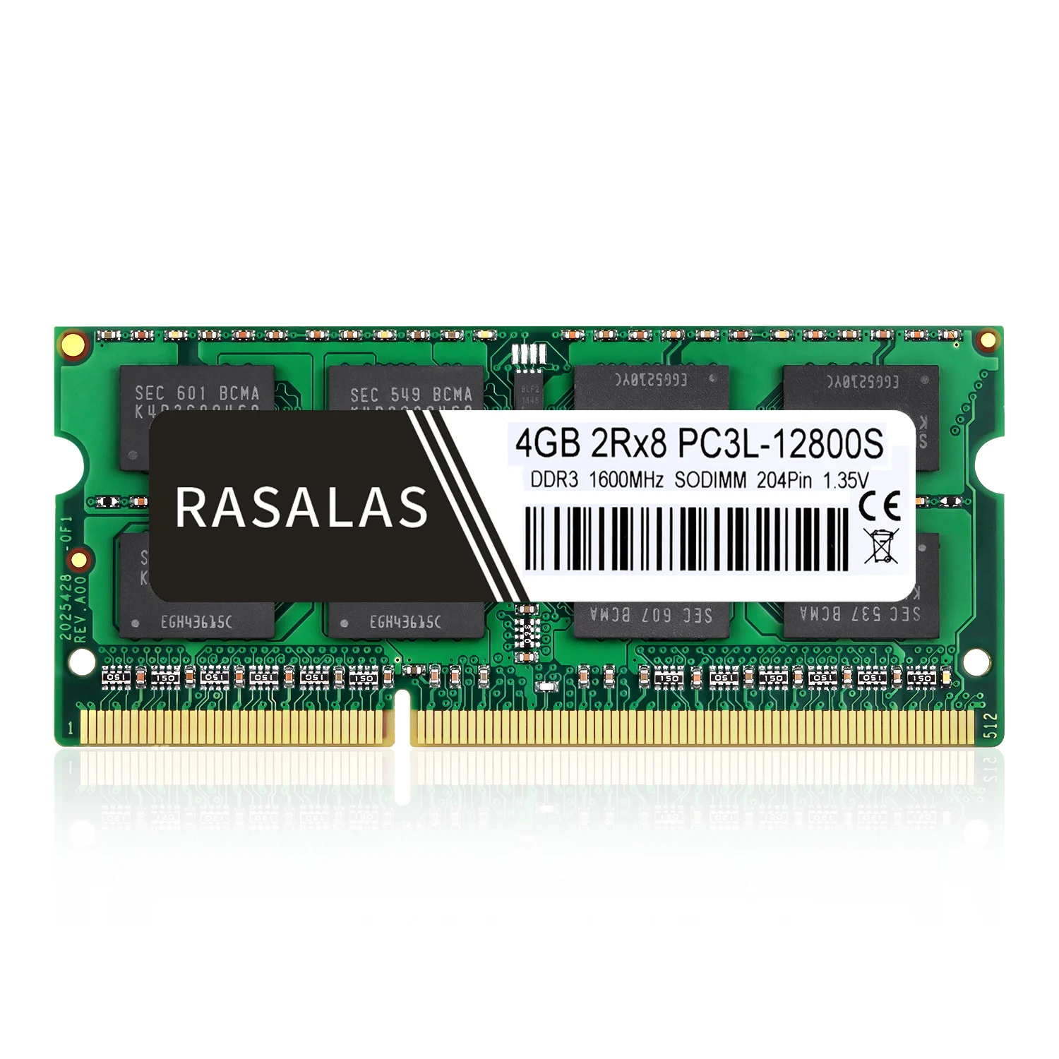 Rasalas 4GB RAM DDR3 2Rx8 PC3L 12800S 1600Mhz SO DIMM 1 35 V 5V ноутбук 204Pin operativonaya namyt NO ECC памяти|Оперативная