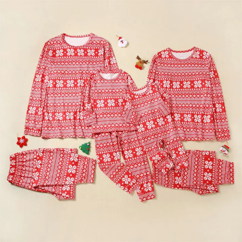 

Красные Семейные комплекты пижам, Рождественская одежда для мамы и меня, топы + брюки, одежда для сна для отца, матери, ребенка и ребенка