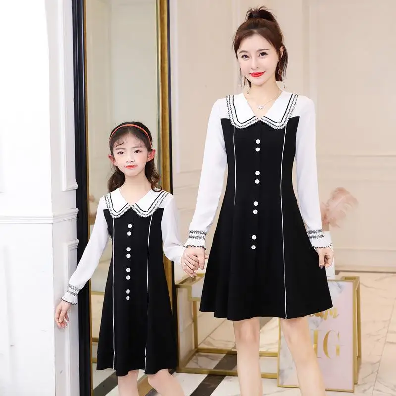 Платье Двойка для мамы и дочки платье с длинными рукавами коллекция 2020 года