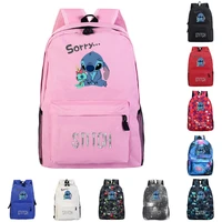 2021 new disney star baby stitch printed pattern school bag wild backpack creative travel bag red white student school backpack