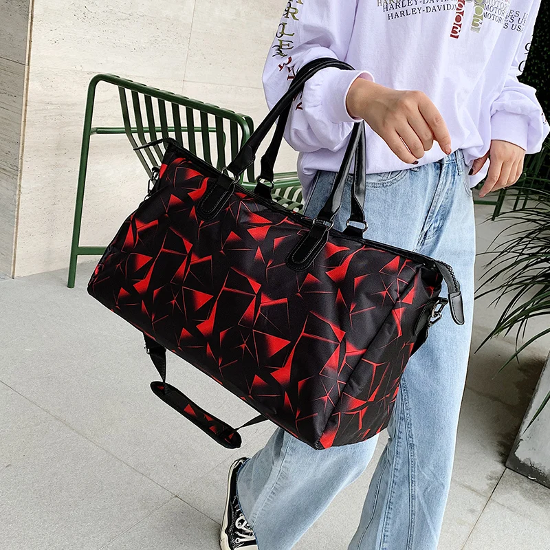 

YILIAN 2021 new travel bag Oxford cloth bag contrast color check bag fashion all-match shoulder bag large capacity handbag