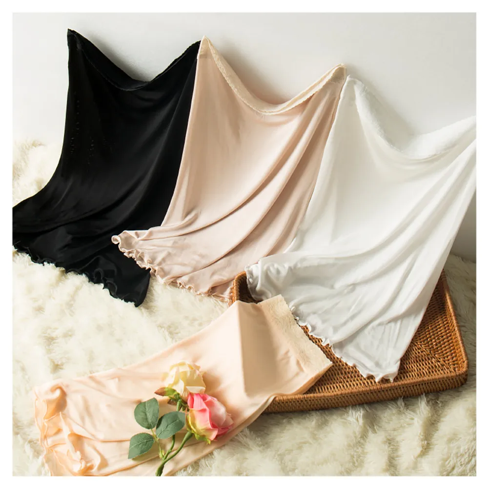 Silviye 2020 new silk women's silk knitting lace skirt silk petticoat bottom skirt nightdress blusas mujer de moda 2020