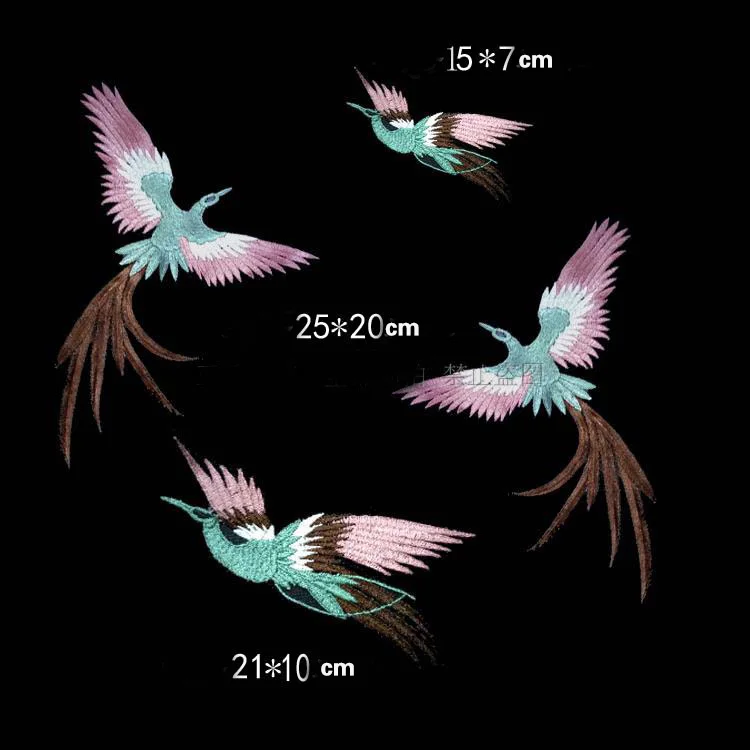 1Set/lot Embroidered pink/green Patches Peacock Birds Sew on Clothes Embroidery Stickers DIY Clothing Appliqued Badges A1439 | Дом и сад