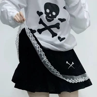 y2k goth harajuku arrival gothic preppy sexy lace skirt women vintage short ball gown skirts high waist black alt emo clothes