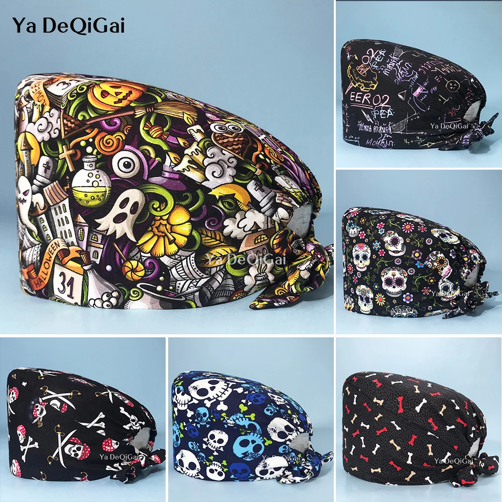 

Unisex High quality scrubs caps animal printing working hat Health service work caps scrub hat wholesale caps for women workwear