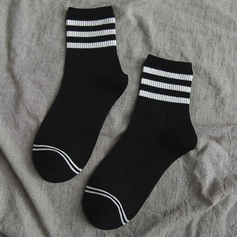 Женские носки 2018 полосатые хлопковые повседневные студенческие корейские