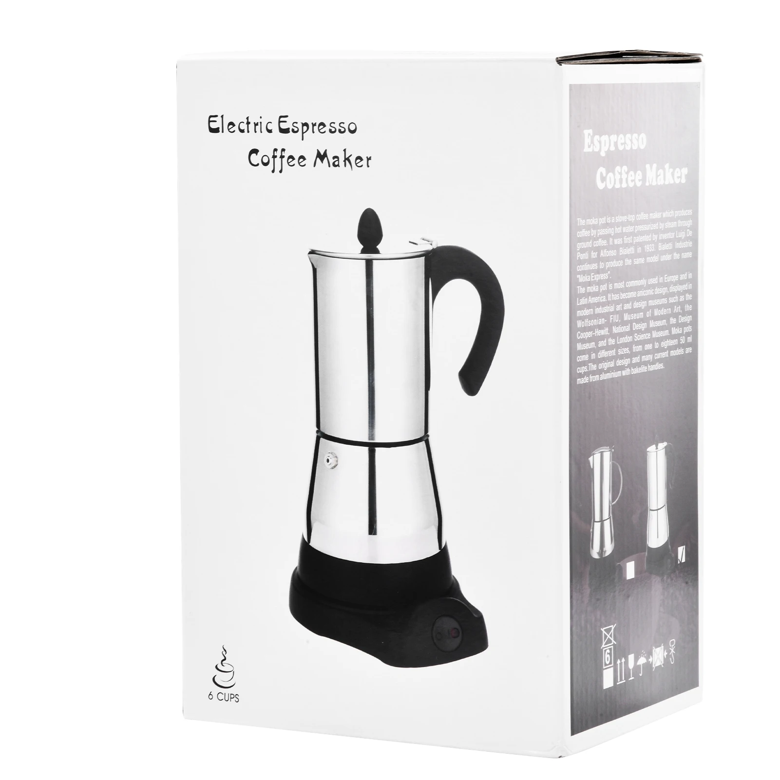 

4/6Cup Coffee Maker Pot Espresso Latte Percolator Electric Stove Coffee Machine Sturdy Durable Household Office Coffee Maker