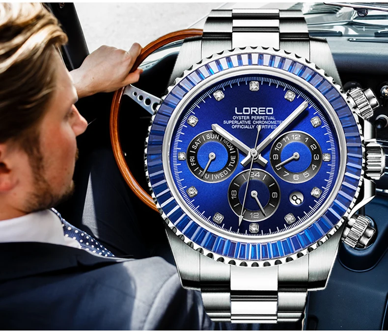 LOREO 9209 diver 200 м oyster perpetual cosmographal daytona автоматические алмазные светящиеся часы Новые водонепроницаемые устойчивые к царапинам