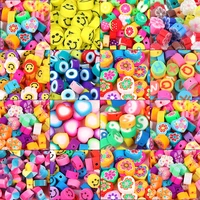 30pcslot fruit flower polymer clay beads round soft pottery %e2%80%8bspacer beads for jewelry making diy bracelet necklace accessories