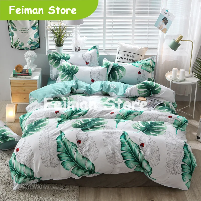 Лавандовый Комплект постельного белья Женский пододеяльник в полоску летний