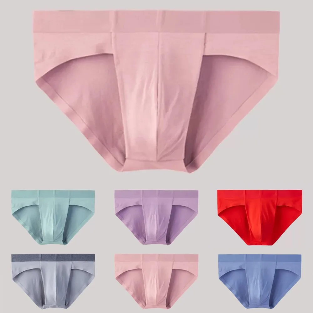 

Seamless Breifs Men U Convex 3D Large Pouch Panties Mid-Waist Solid Breathable Underwear Male Sexi Underpants Ropa Interior A30