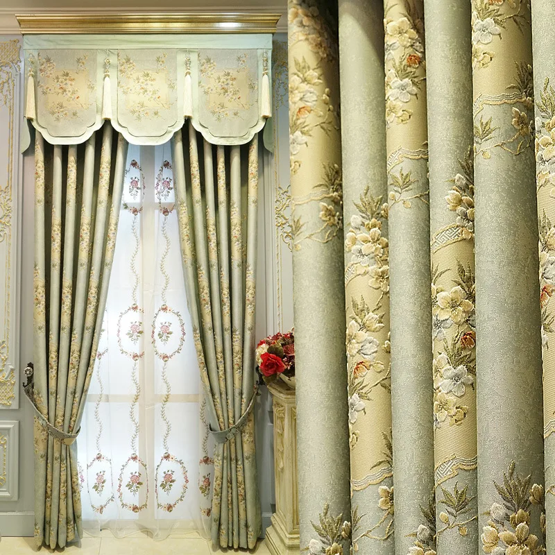

Jacquard Embossed Blackout Curtains Curtains for Living Dining Room Bedroom Curtain Living
