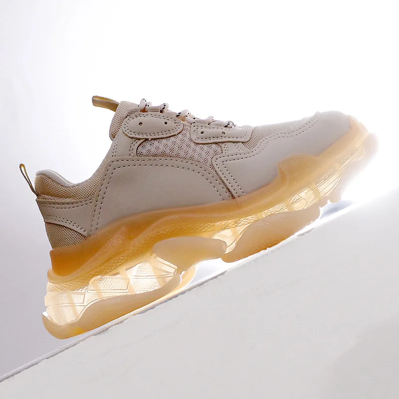 Women's Chunky Sneakers Thick Bottom Platform Vulcanize Shoes Fashion Breathable Casual Running Shoe for Woman Female Dad Shoes