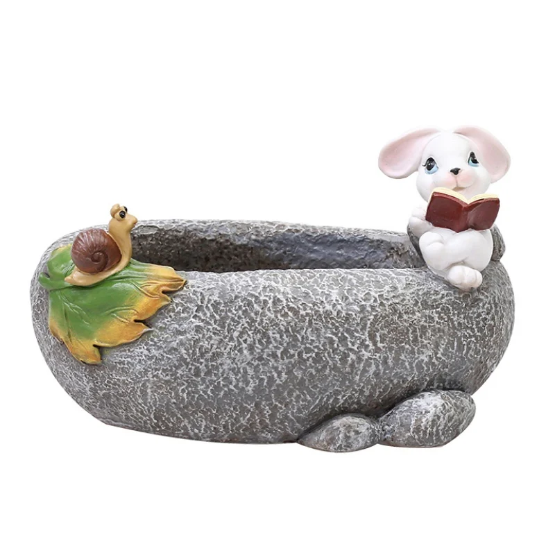 Маленький цветочный горшок Panqu-книга забавный кролик модные и элегантные Садовые