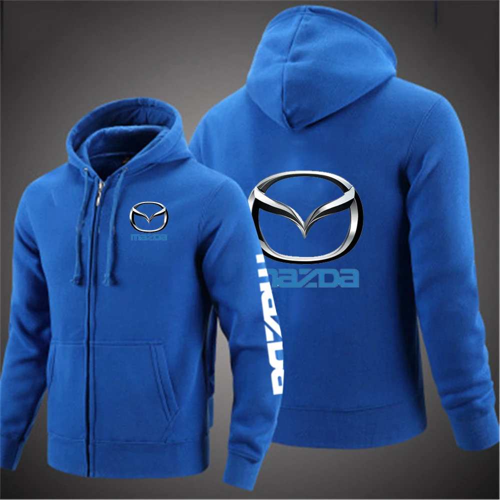 

2021 Autumn Mazda Motor Logo Printed Man's Custom Zipper Comfortable Hoodies Plus Fleece Long Sleeve Jacket Sweatshirt Hoodie