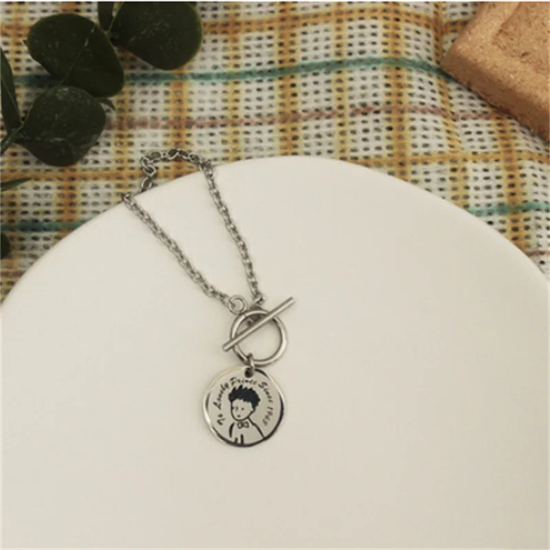 

Titanium steel bracelet The little prince fairy tale cartoon cute hip-hop punk male and female couples student bracelet Wholesal