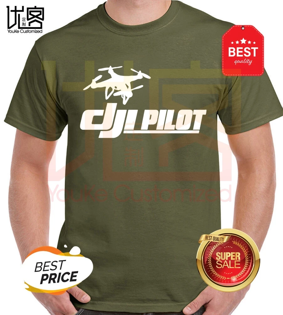 Футболка Dji Pilot мужская с графическим принтом Классическая тенниска в стиле