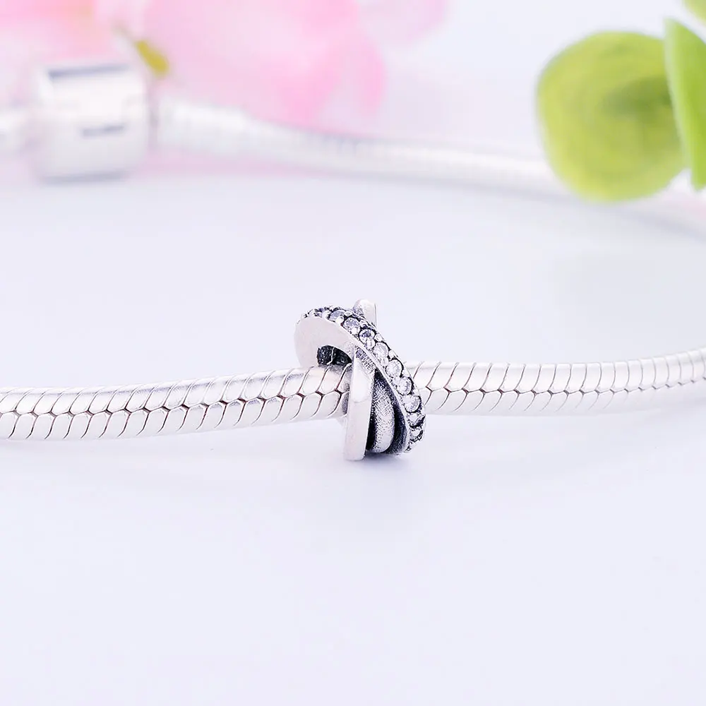 2021 Fit Original Pandora Charms Bracelet Galaxy Spacer Beads With Clear CZ 925 Sterling Silver Charm Jewelry Making Wholesale | Украшения