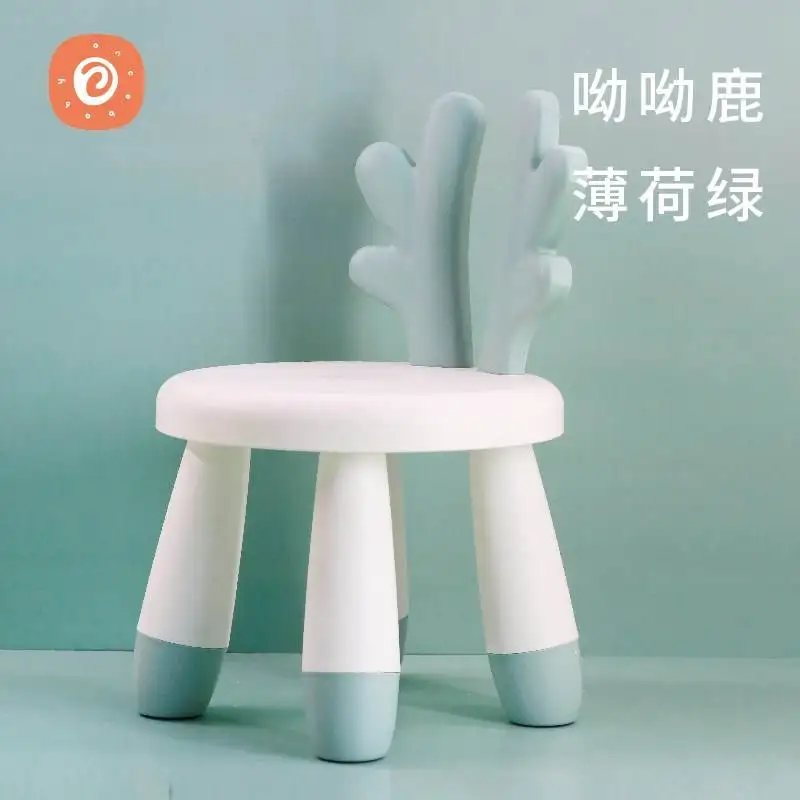 Детская скамейка спинка стул пластиковый утолщенный детский сад мультяшная