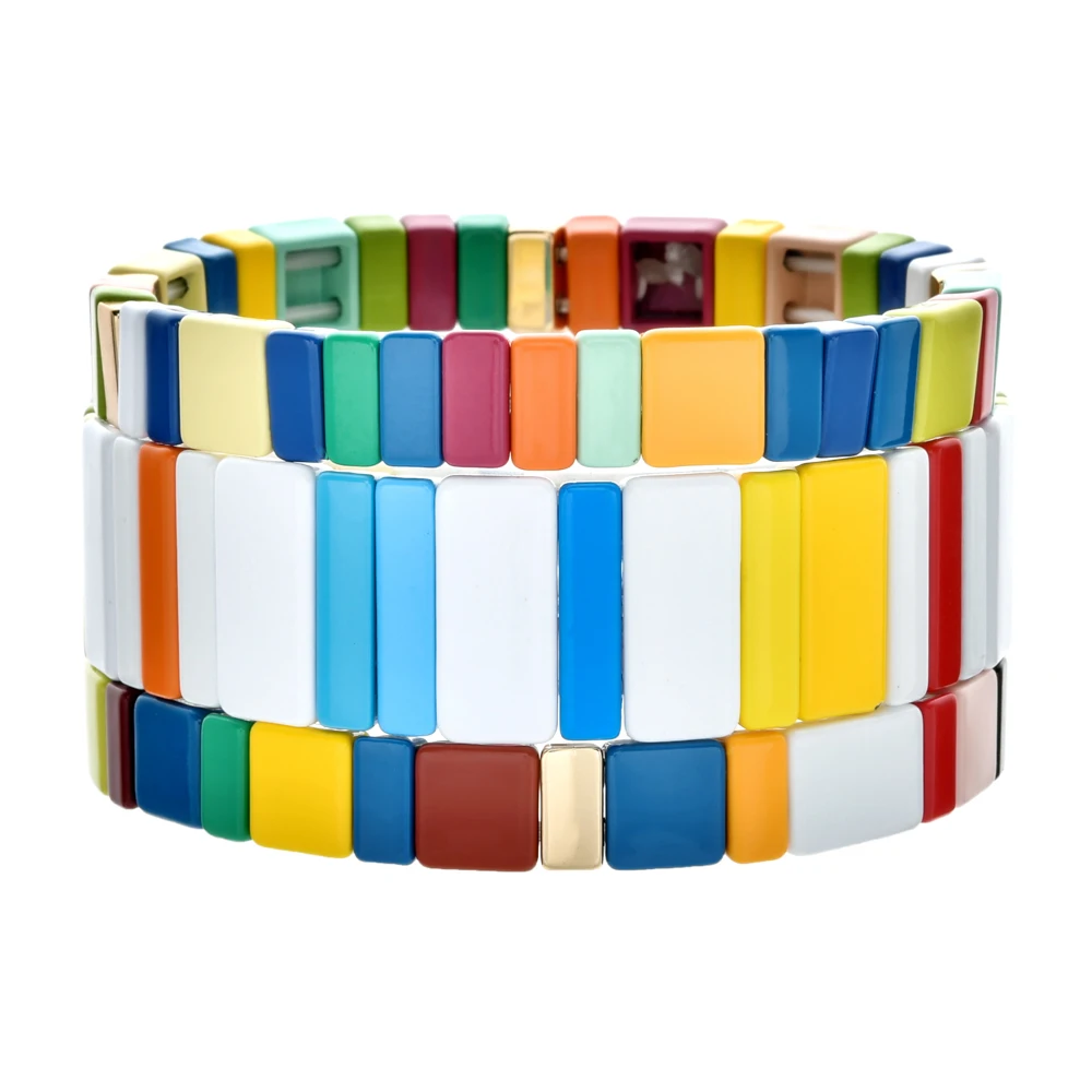 3 шт./компл. богемный металлический красочный Радужный плиточный Штабелируемый