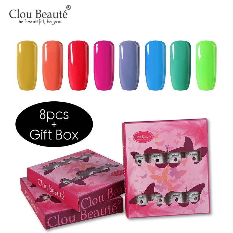 ZH02 Clou Beaute набор гелей-лаков для полуперманентного маникюра, набор растворимых лаков для дизайна ногтей, 8 шт - Цвет: ZH02