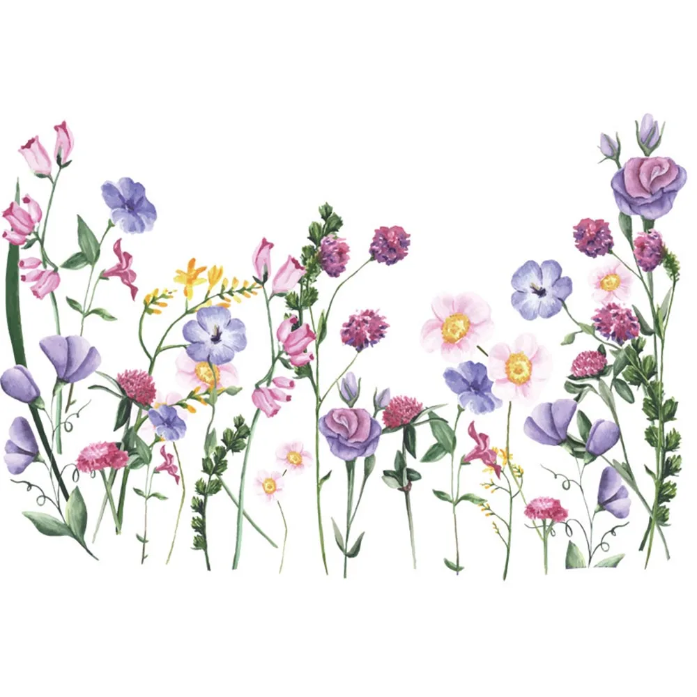 

Living Room Wall Stickers Various Flower Leaves Decal PVC Home Blossom