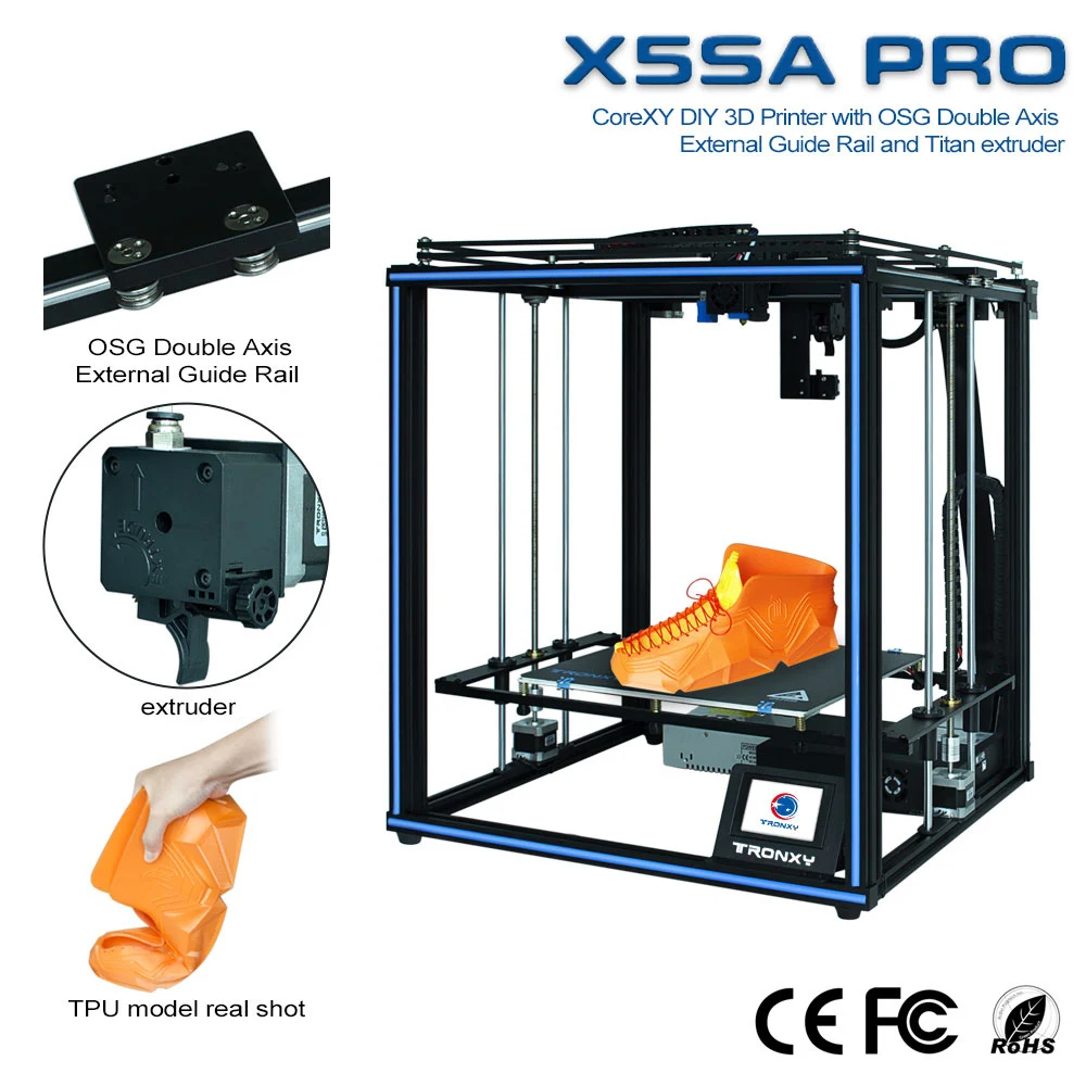 Tronxy 2020 новейший X5SA Pro OSG двойная ось внешний направляющий рельс 3D принтер