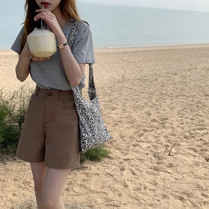 Новинка лета 2021 модные корейские однотонные брюки средней длины для женщин