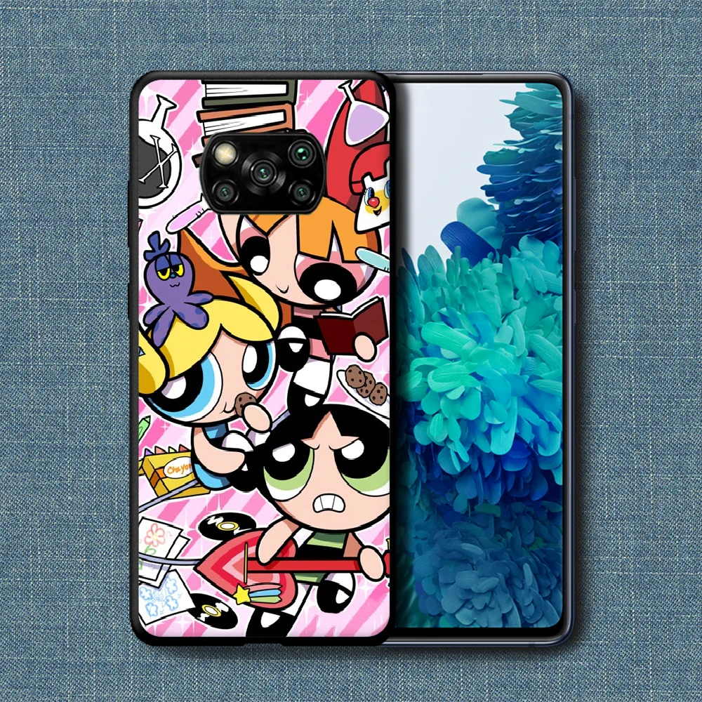 

Powerpuff Girl Cartoon Cute Phone Case For Xiaomi Mi Note 10 A3 9 MAX 3 A2 8 9 Lite Pro Ultra black Funda Pretty Cover Soft Back