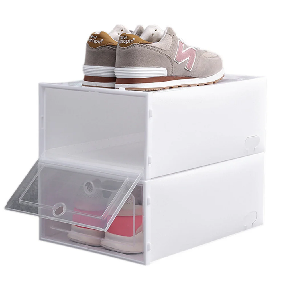 

6Pcs 33x23x13cm Shoes Case Thicken Shoes Box Style Shoe Storage Box White