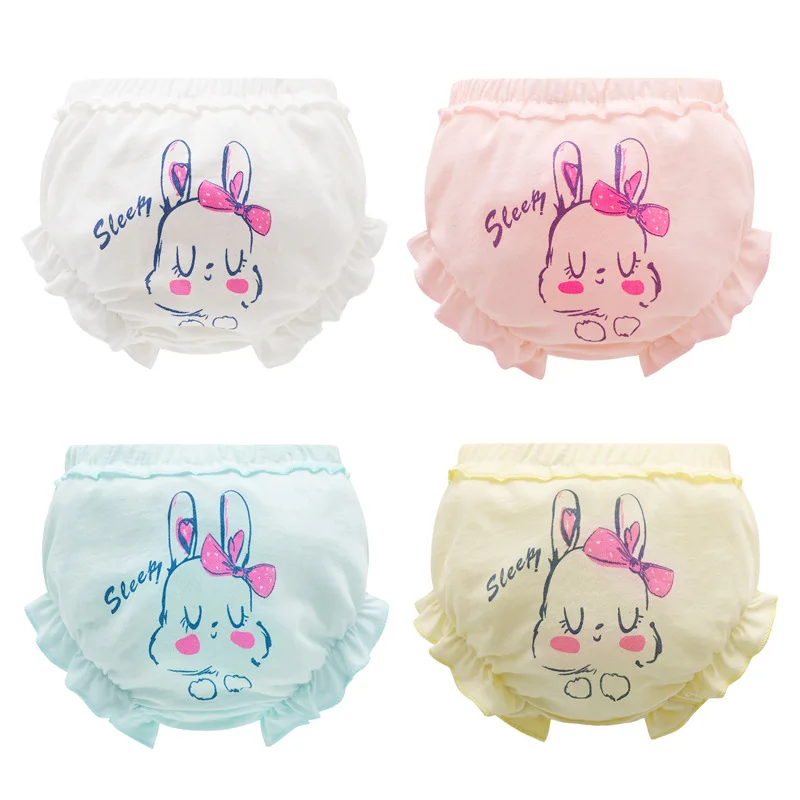 3 шт./лот детские трусики из 100% хлопка для девочек модные однотонные трусы в