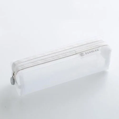 white 20.5x6x6.5cm Черный студент пеналы для школы прозрачный нейлоновый пенал девушка сетки пенал сумка для карандашей канцелярия Школьные принадлежности - Цвет: white 20.5x6x6.5cm