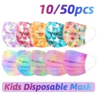 1050 шт.упак. маска, маска для детей, маска для лица, окрашенная в завязку, одноразовая маска для лица для мальчиков и девочек, уличная 3-слойная маска для рта, маски