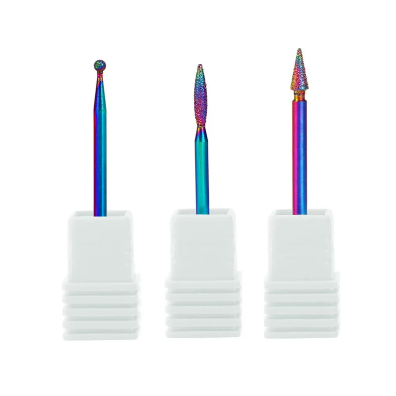 3 шт. сверла для ногтей Радужный Держатель резак маникюра Сверла машины