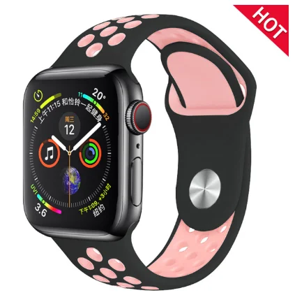 10 Band for Apple Watch 5 4 3 2 1 42MM 38MM soft Breathable strap Silicone Sports bands for Nike+ Iwatch series 5 4 3 40mm 44mm - Цвет ремешка: 10