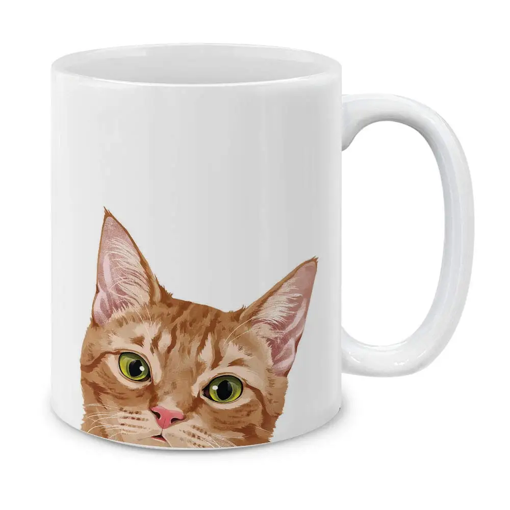 Белая керамическая кофейная кружка Orange Tabby Kitten Cat чайная чашка 11 унций | Дом и сад