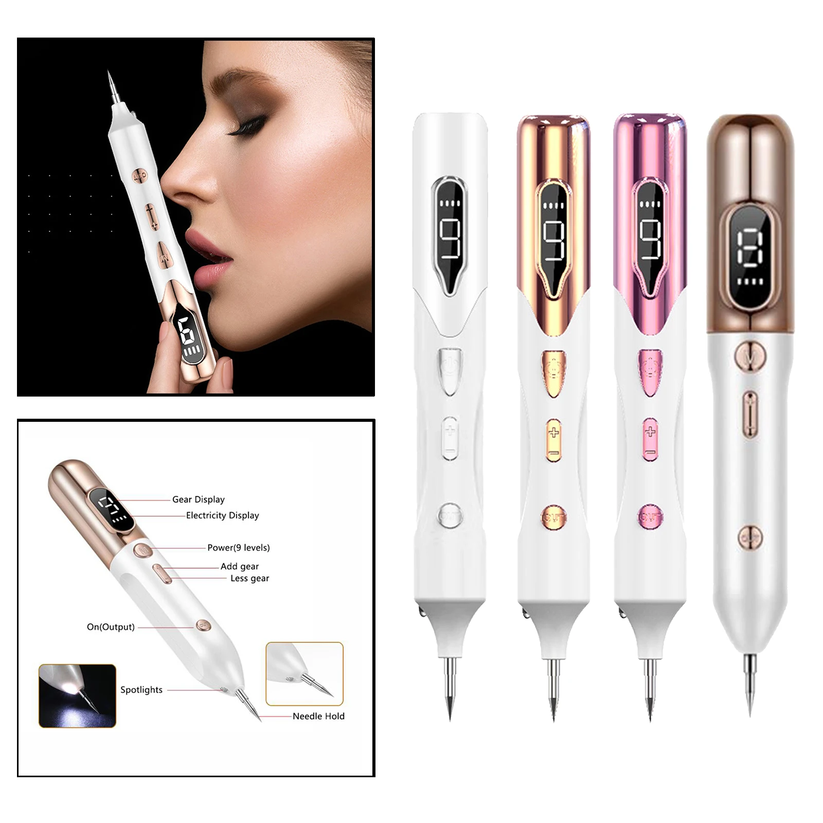 

Plasma Pen Face Care Skin Tag Removal Pen Freckle Wart Tattoo Skin Tag Remover Repair Kit Beauty Equipment 9 Level Adjustable