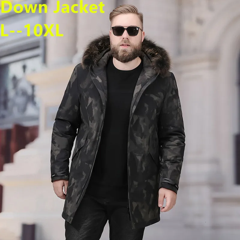 10XL 8XL 6XL пуховики мужские зимние куртки мужские толстые теплые парки меховые белые утиные Пальто повседневные мужские водонепроницаемые пуховики