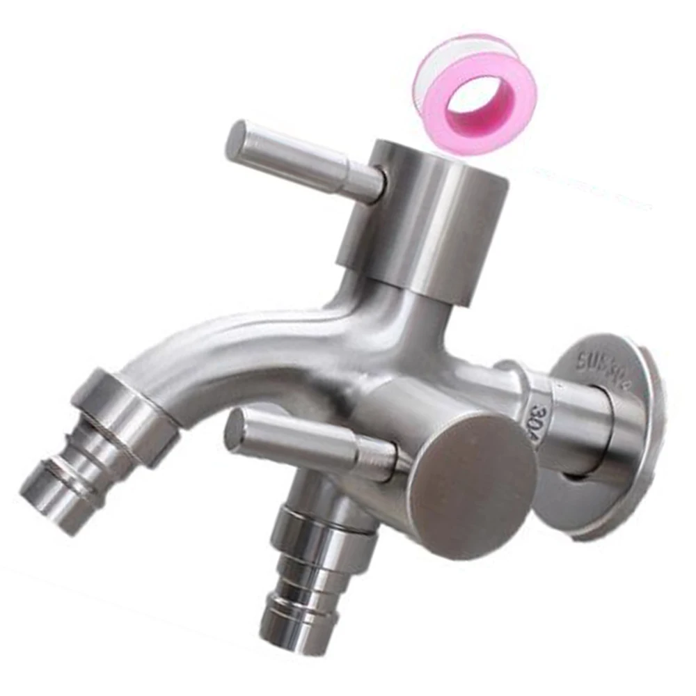 

High Quality New 304 Stainless Steel Double Tap Multifunctional Stainless Steel Tap Two Way Tap