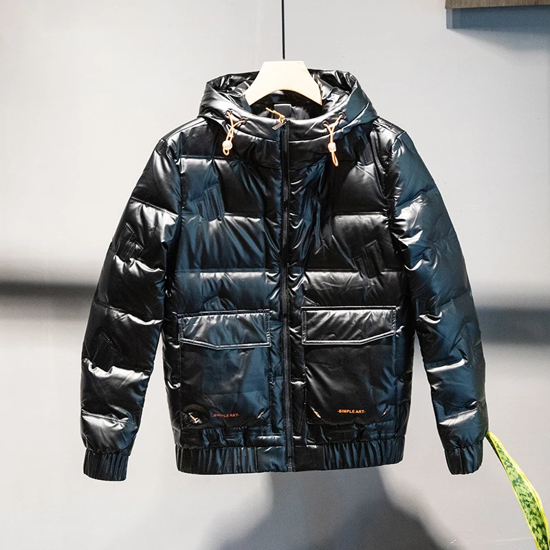 

Men's Winter Down Jacket 2020 Warm Fashion Black Lightweight Down Jacket Stylish Casual Coat Male Hooded Apparel Jackets For Men