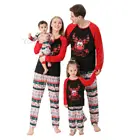 Семейные костюмы одинакового вида с длинным рукавом, подходящая одежда, комплекты одежды с рождественским оленем для дочери, матери, папы и сына, пижамы