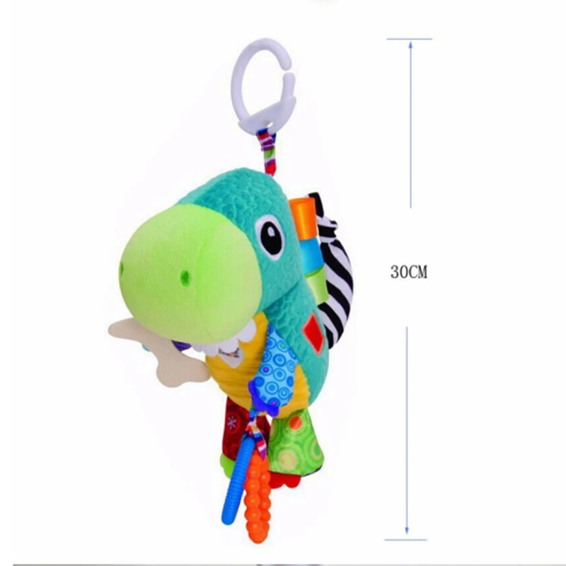 

High Quality Infants Hanging Bed Bell Plush Toy Rubber Ring Newborn Dinosaur Kids Toy Baby Early Educational Toys